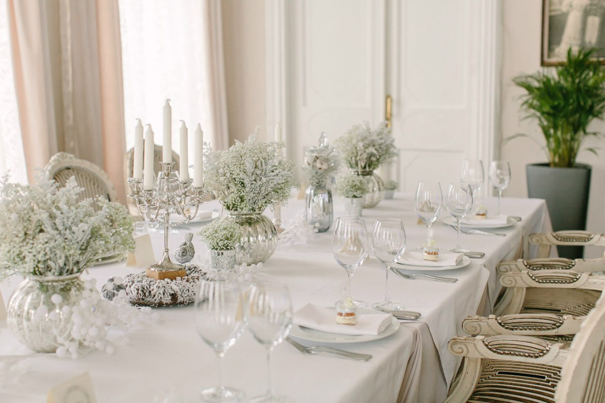 фуршет на свадьбу в белом цвете
