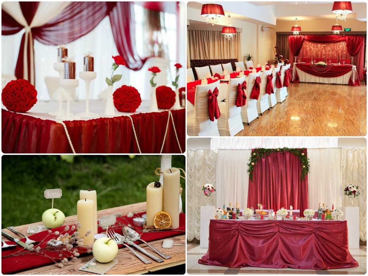 свадьба в бордовом цвете в Москве