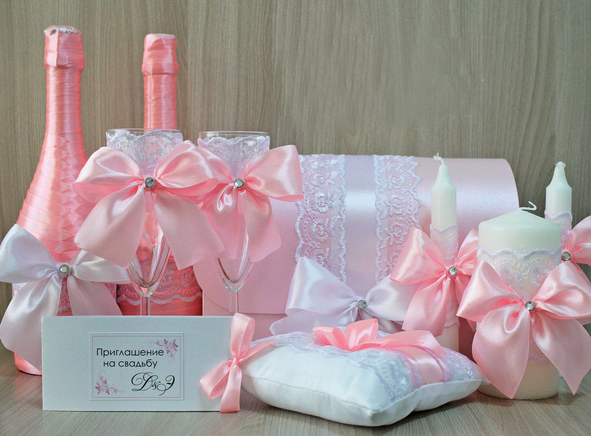 Аксессуары для розовой свадьбы